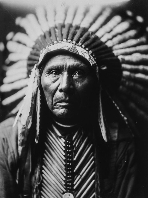 Three Horses Black and White Poster Print by Edward Curtis # 55719