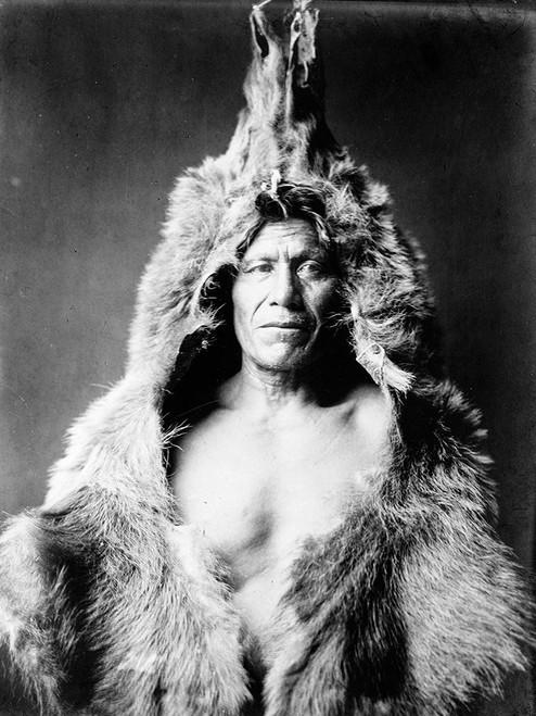 Bears Belly, Arikara Indian, wearing bearskin Poster Print by Edward Curtis # 55734