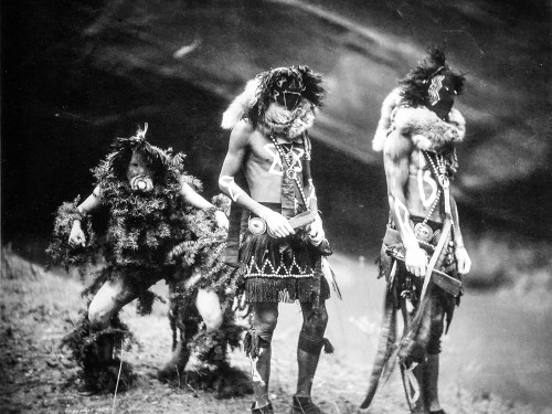 Navajo Yebichai dancers Poster Print by Edward Curtis # 55706