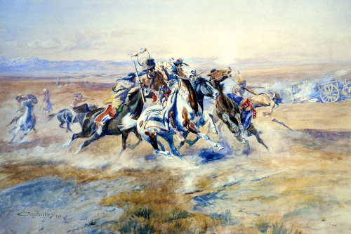 The Attack Poster Print by Charles M Russell # 55778