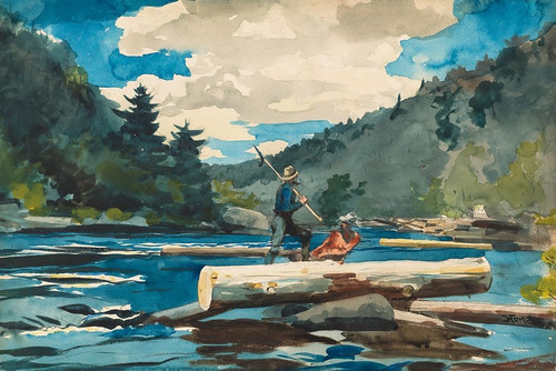 Hudson River, Logging Poster Print by Winslow Homer # 55681