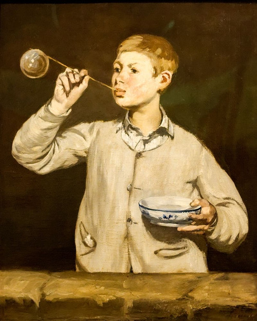 Boy blowing bubbles Poster Print by Edouard Manet # 56559