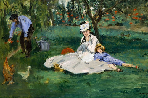The Monet Family in Their Garden at Argenteuil Poster Print by Edouard Manet # 56500