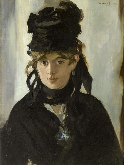 Berthe Morisot With a Bouquet of Violets Poster Print by Edouard Manet # 56451