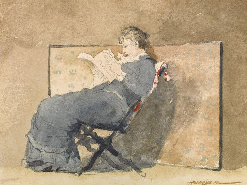 Girl Reading Poster Print by Winslow Homer # 56170