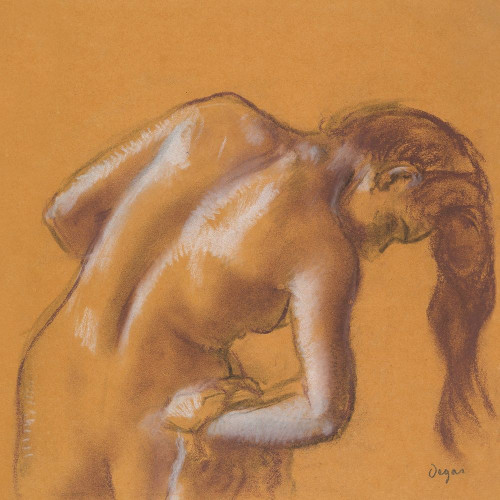 Nude lady Bather Drying Herself Poster Print by Edgar Degas # 55425