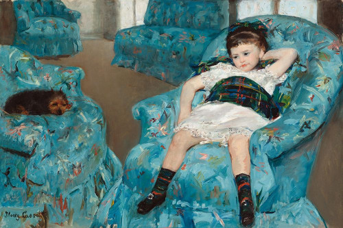 Little Girl In A Blue Armchair 1878 Poster Print by Mary Cassatt