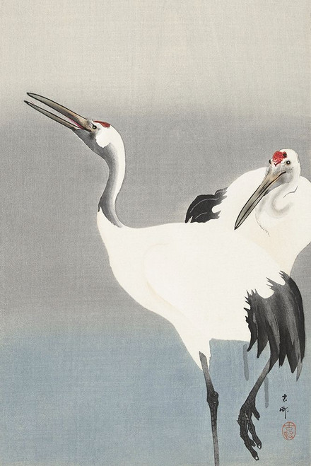 Two cranes Poster Print by Ohara Koson # 55151 Two cranes Poster Print by Ohara Koson # 55151