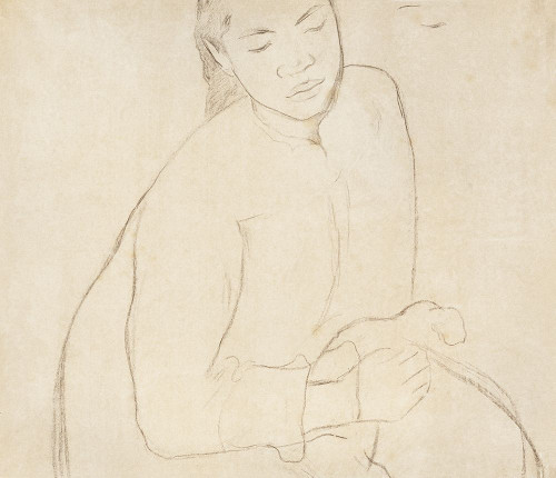 Seated Tahitian Woman Poster Print by Paul Gaugin # 54500