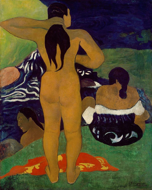 Tahitian Women Bathing Poster Print by Paul Gaugin # 54460