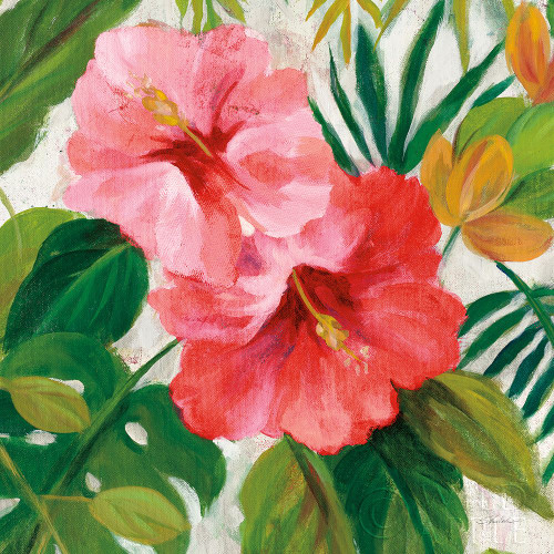 Tropical Jewels I v2 Pink Crop Poster Print by Silvia Vassileva # 54292