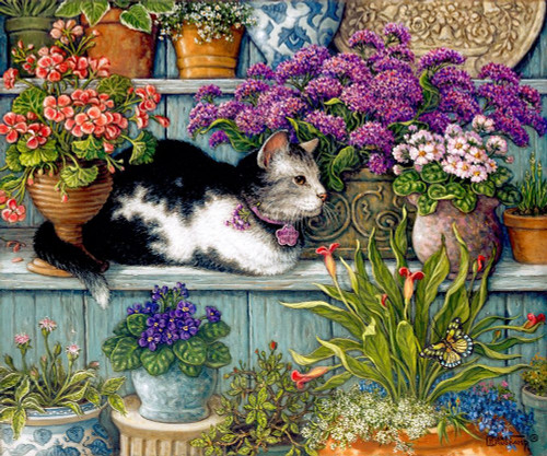 Blossom Resting Among the Flowers Poster Print by Janet Kruskamp # 54327