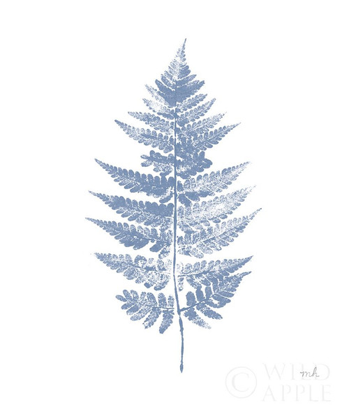 Fern Print I Blue No Shiplap Poster Print by Moira Hershey # 54078