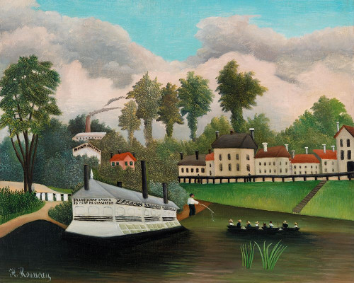 The Laundry Boat of Pont de Charenton 1895 Poster Print by Henri Rousseau # 54840