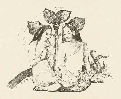 Two Sitting Maori Women Poster Print by Paul Gaugin # 54546
