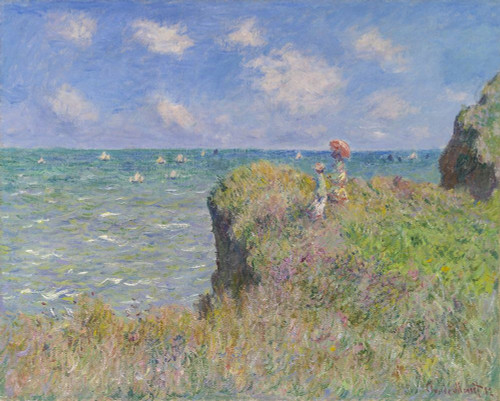 Cliff Walk at Pourville Poster Print by Claude Monet # 53071