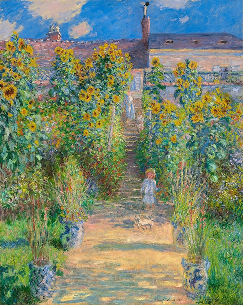 Garden of the artist at Vetheuil Poster Print by Claude Monet # 53107