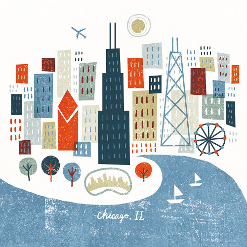 Colorful Chicago Poster Print by Michael Mullan # 50478