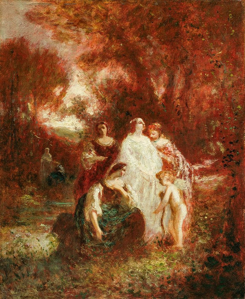Figures in the Woods Poster Print by Adolphe Monticelli # 50506
