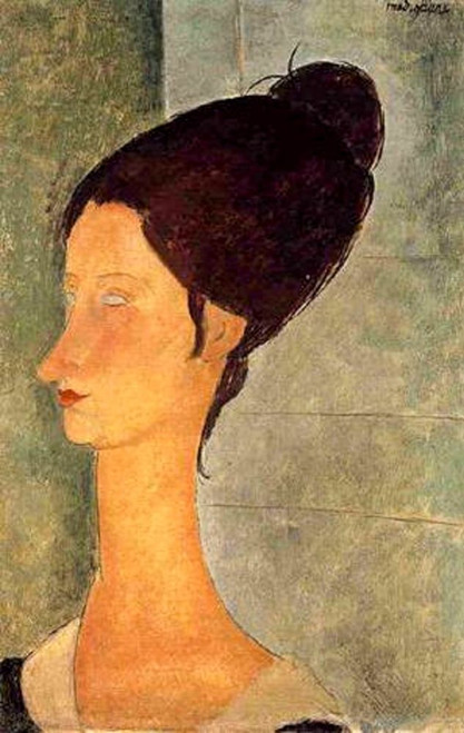 Lady with black hair Poster Print by Amedeo Modigliani # 50911