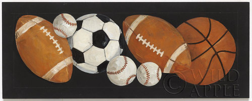 Sports Ball Border II Black Poster Print by Avery Tillmon # 49648