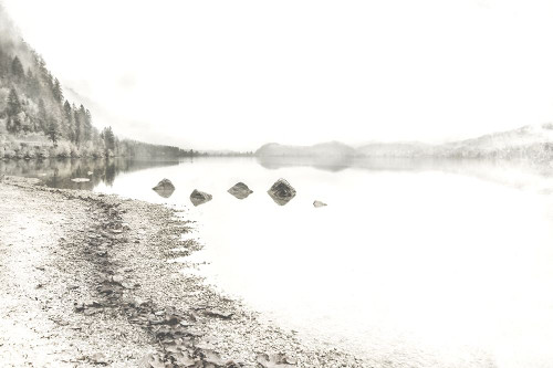 Taupe Lake Walk Poster Print by Irene Weisz # 43311