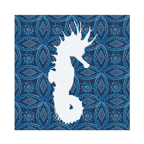 Sea Patterned Seahorse Poster Print by Carol Robinson # 42818
