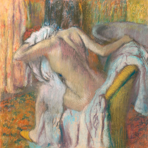 After the Bath- Woman Drying Herself Poster Print by Edgar Degas # 1ED5214 After the Bath- Woman Drying Herself Poster Print by Edgar Degas # 1ED5214
