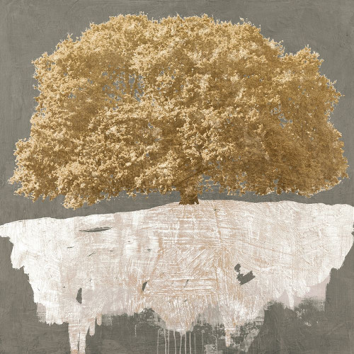 Golden Tree on Grey Poster Print by Alessio Aprile # 1AI5253