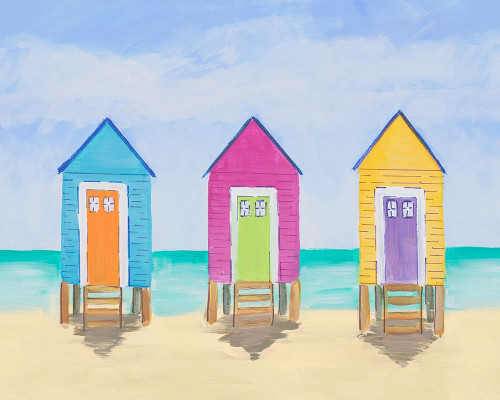 Beach Shacks Poster Print by Julie DeRice # 15936