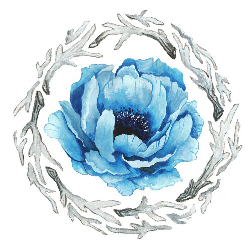 Blue Flower II Poster Print by Elizabeth Medley # 15726