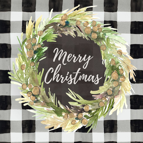 Buffalo Plaid Christmas Wreath Poster Print by Lanie Loreth # 14499FA