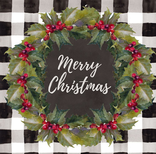 Buffalo Plaid Christmas Wreath Poster Print by Lanie Loreth # 14499FC