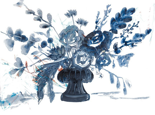 Blue Floral in Vase Poster Print by Robin Maria # 14460B