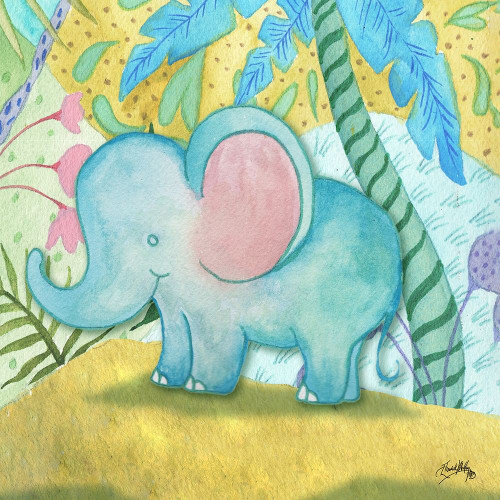 Playful Elephant Poster Print by Elizabeth Medley # 13969