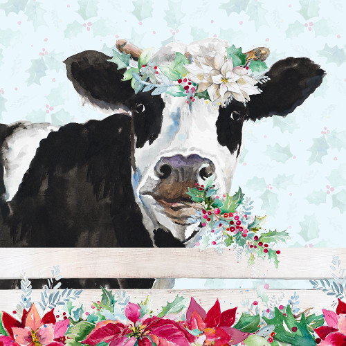 Holiday Crazy Cow Poster Print by Patricia Pinto # 14011C