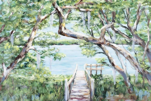 Misty Lake Poster Print by Julie DeRice # 13477B