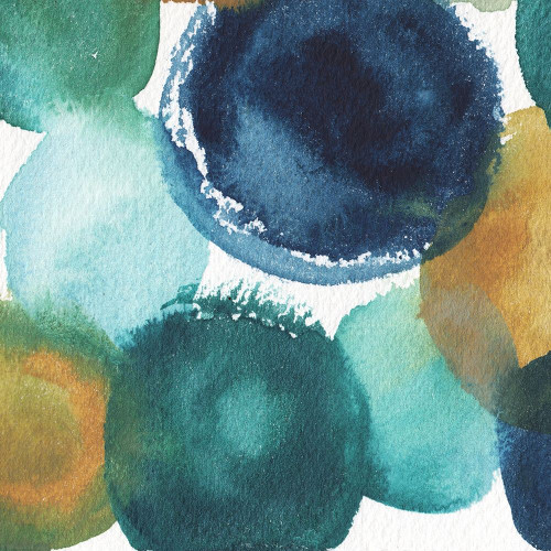 Teal Watermarks Square I Poster Print by Elizabeth Medley # 13217M