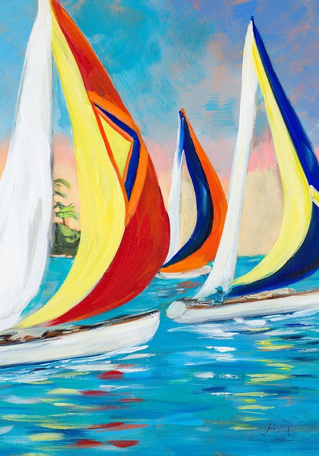 Morning Sails Vertical II Poster Print by Julie DeRice # 13180K