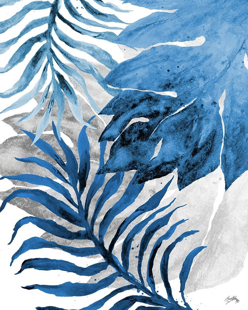 Blue Fern and Leaf II Poster Print by Elizabeth Medley # 13220K