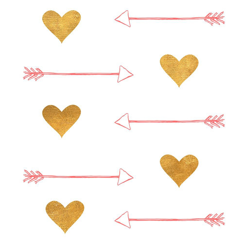 Gold Hearts and Arrows Poster Print by SD Graphics Studio SD Graphics Studio # 12625D