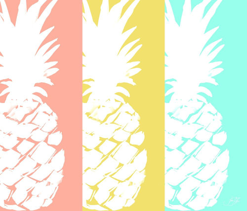 Modern Pineapple Trio Poster Print by Julie DeRice # 12531DD