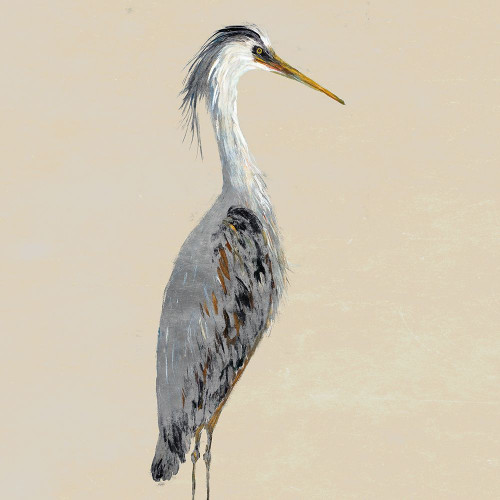 Heron on Tan I Poster Print by Julie DeRice # 12227H