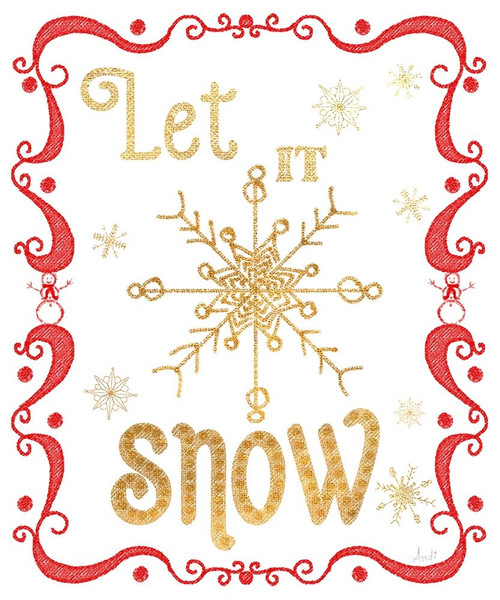 Gold and Red Christmas I Poster Print by Andi Metz # 12262AE