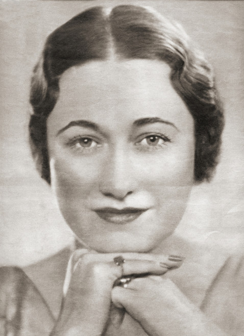 Wallis Simpson, later the Duchess of Windsor, born Bessie Wallis Warfield, 1896 _ 1986 American socialite for whom King Edward VIII abdicated in 1936  From The Weekly Illustrated, published 1936 Poster Print by Hilary Jane Morgan (11 x 16) # 12576801