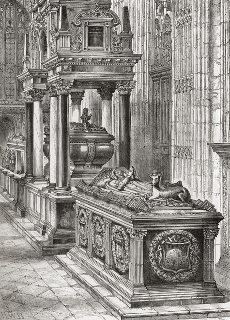 The south aisle of Henry seventh's chapel or The Henry VII Lady Chapel, Westminster Abbey, City of Westminster, London, England  From London Pictures, published 1890 Poster Print by Hilary Jane Morgan (11 x 16) # 12576695