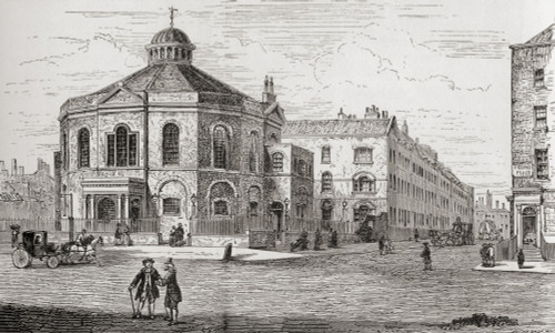 The Surrey Chapel, Southwark, London, England, seen here in the 19th century, before being used as The Ring, a boxing arena  From London Pictures, published 1890 Poster Print by Hilary Jane Morgan (18 x 11) # 12576707