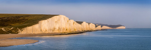 Seven Sisters, chalk cliffs in the English Channel; Sussex, England Poster Print by Charles Bowman # 12588121