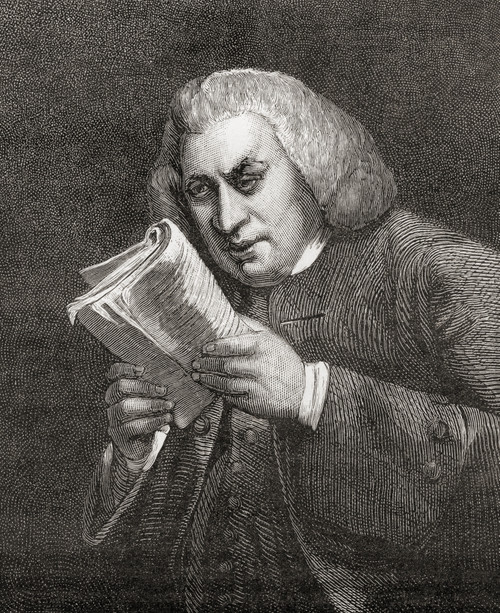 Samuel Johnson, 1709 - 1784, aka  Dr Johnson English writer, poet, playwright, essayist, moralist, literary critic, biographer, editor and lexicographer  From London Pictures, published 1890 Poster Print by Hilary Jane Morgan (12 x 15) # 12576733