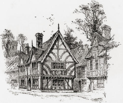 An old half- timbered house in Castle Street, Warwick, Warwickshire, England, seen here in the 19th century  From English Pictures, published 1890 Poster Print by Hilary Jane Morgan (15 x 12) # 12576768 An old half- timbered house in Castle Street, Warwick, Warwickshire, England, seen here in the 19th century  From English Pictures, published 1890 Poster Print by Hilary Jane Morgan (15 x 12) # 12576768